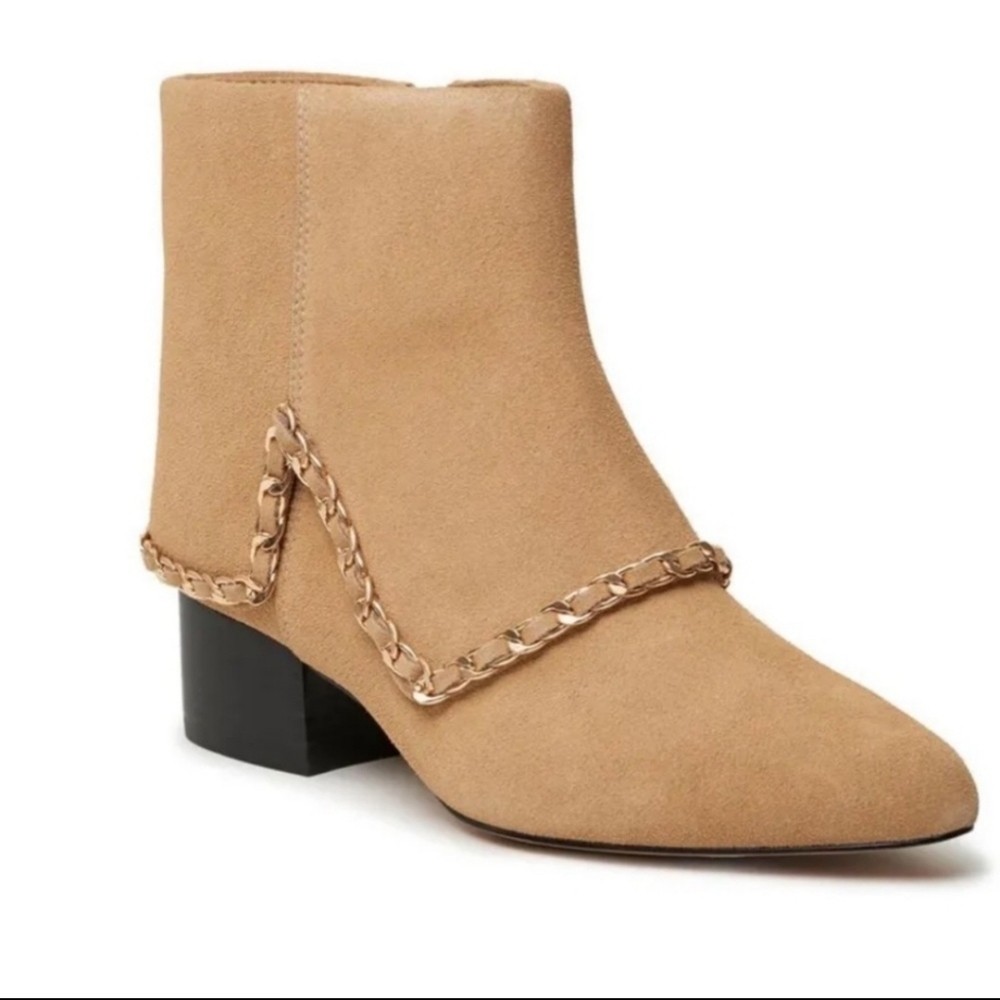 KARL LAGERFELD PARIS CASSIE SUEDE ZIP Ankle BOOTIE SZ 9.5